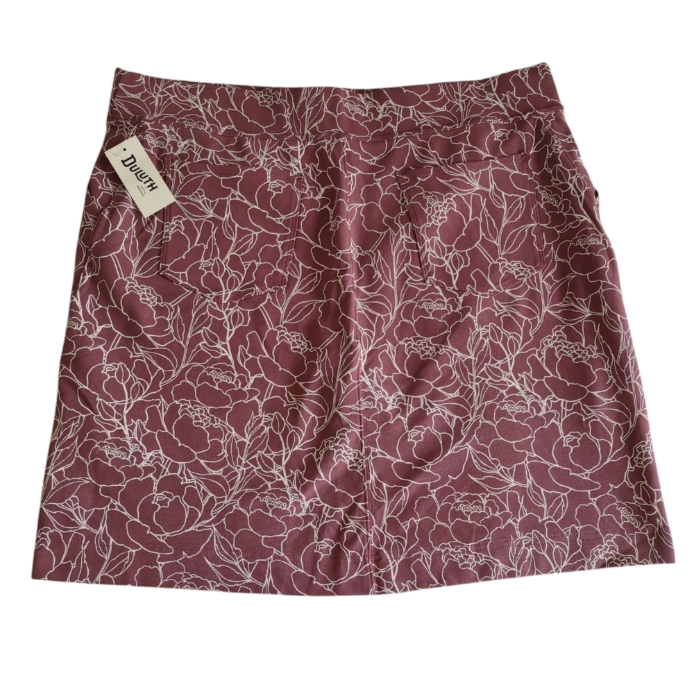 Duluth Trading Co. Floral Natural Cotton Skort Womens XL Sporty Outdoor